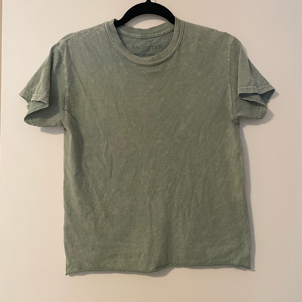 Antistar green t-shirt. “Worn in” look. Size small